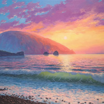 Painting titled "Sunrise over the Be…" by Aleksandr Bolotov, Original Artwork, Oil
