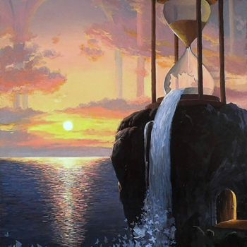 Painting titled "The evaporating time" by Aleksandr Bolotov, Original Artwork, Oil