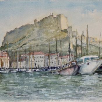 Painting titled "Bonifacio" by Michel Kulisa, Original Artwork, Watercolor