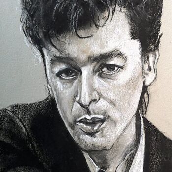 Dessin intitulée "Alain Bashung" par Isabelle Derangere, Œuvre d'art originale, Pastel