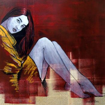Painting titled "Mlle de la Seiglièr…" by Vincent Tessier Xxc, Original Artwork, Acrylic