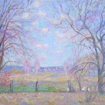 Painting titled "spring garden" by Serhiy Vutyanov, Original Artwork, Oil