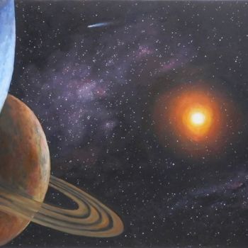 Painting titled "Parade of planets" by Aleksandr Bolotov, Original Artwork, Oil
