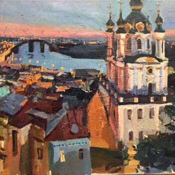 Peinture intitulée "Над Дніпром" par Bogdan Burak, Œuvre d'art originale, Huile