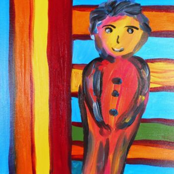 Painting titled "L' adolescent" by Tomy, Original Artwork, Oil