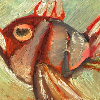Ζωγραφική με τίτλο "Angry perch" από Petr Ldin, Αυθεντικά έργα τέχνης, Λάδι