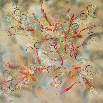 Peinture intitulée "N° 185 Oxygène" par Isa-L, Œuvre d'art originale, Acrylique Monté sur Châssis en bois