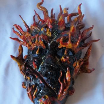 Γλυπτική με τίτλο "le feu" από Isabelle Zwang, Αυθεντικά έργα τέχνης, Κεραμικά
