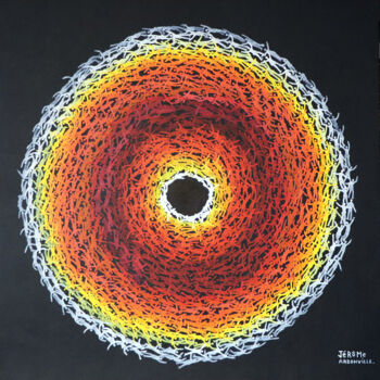Painting titled "Trou noir  # 1" by Jérôme Arbonville, Original Artwork, Oil