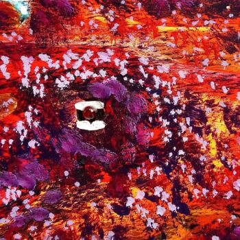 绘画 标题为“Roter Oktopus” 由Lari Peters, 原创艺术品, 木