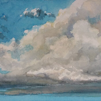 Pittura intitolato "Sky №8" da Victoria Lyashenko, Opera d'arte originale, Acquarello