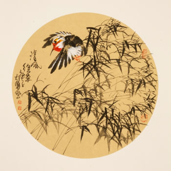 Painting titled "Fresh wind 清风 （No.1…" by Dayou Lu, Original Artwork, Pigments