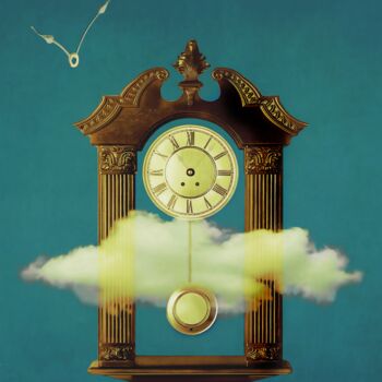 Digital Arts titled "TIME FLIES" by Astr, Original Artwork, 2D Digital Work Mounted on Aluminium