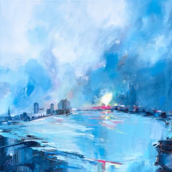 Painting titled "Elphi Hamburg" by Sandra Gebhardt-Hoepfner, Original Artwork, Acrylic