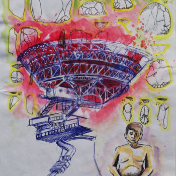 Drawing titled "le secret" by Baptiste Vanweydeveldt, Original Artwork, Watercolor