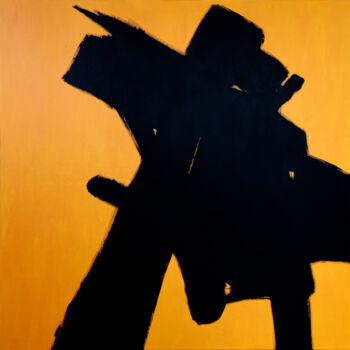 Painting titled "Floating crane on t…" by Mitch-O, Original Artwork, Acrylic Mounted on Wood Stretcher frame