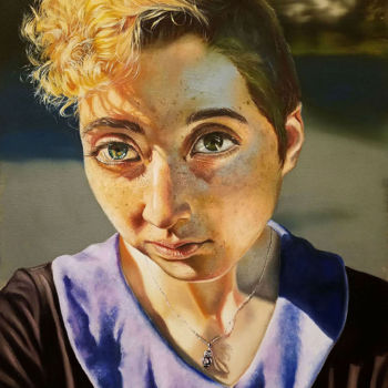 Painting titled "Lily" by Renee Brown, Original Artwork, Oil