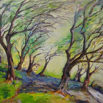 Pintura intitulada "The olive trees" por Alexandra Ghimisi, Obras de arte originais, Acrílico