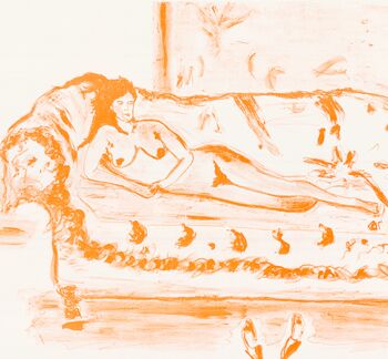 印花与版画 标题为“La Dame Orange” 由Andreja Soleil, 原创艺术品, 光刻技术