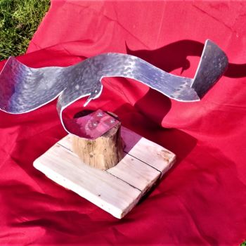 Sculpture intitulée "Oiseau ailes déploy…" par Servin, Œuvre d'art originale, Aluminium