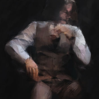 绘画 标题为“The gentleman in th…” 由Ievgeniia Bidiuk, 原创艺术品, 丙烯