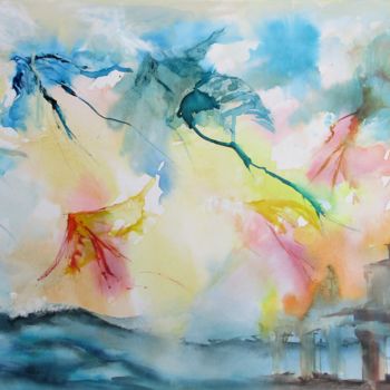 Peinture intitulée "Lâcher prise" par Navema, Œuvre d'art originale, Aquarelle Monté sur Châssis en bois