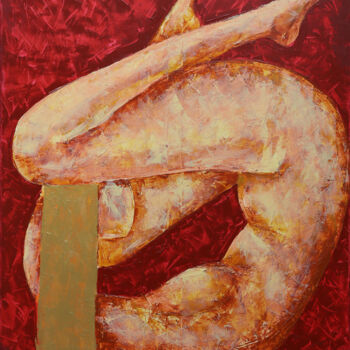 Malerei mit dem Titel "Poisson" von Nella Fauve, Original-Kunstwerk, Acryl Auf Keilrahmen aus Holz montiert