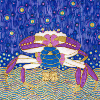 Peinture intitulée "星降る夜" par Chiori Ohnaka, Œuvre d'art originale, Pigments