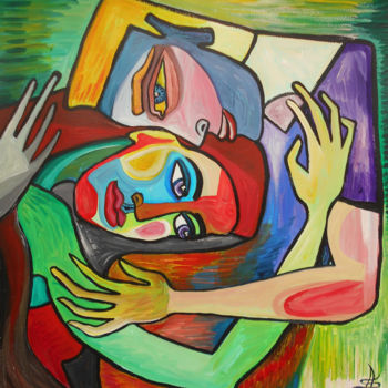 Peinture intitulée "La Fusion" par Aurélie Sarrazin, Œuvre d'art originale, Acrylique
