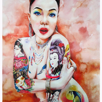 Pintura intitulada "Unleash Yourself se…" por Vanessa Chyi, Obras de arte originais, Aquarela