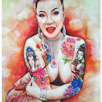 Schilderij getiteld "Unleash Yourself se…" door Vanessa Chyi, Origineel Kunstwerk, Aquarel