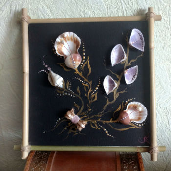 Collagen mit dem Titel "Boho flower bouquet…" von Anastasia Anait, Original-Kunstwerk, Acryl Auf Karton montiert