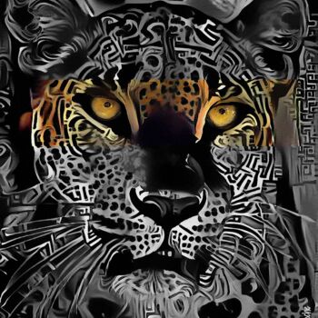 Digital Arts titled "Léo negro" by L.Roche, Original Artwork, Acrylic