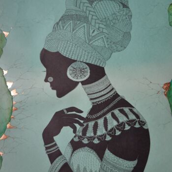 Drawing titled "Oriental WomaN" by Pijavka Pijavochka, Original Artwork, Marker