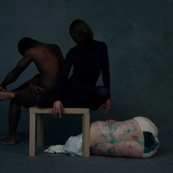 Photographie intitulée "hf74 / Figures coll…" par Leni Smoragdova, Œuvre d'art originale, Photographie argentique Monté sur…
