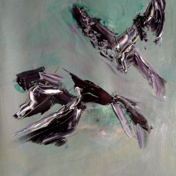 Картина под названием "Phoenix" - Atignas Art, Подлинное произведение искусства, Масло Установлен на Деревянная панель