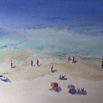 제목이 "Sunny Beach"인 미술작품 Horacio Cobas로, 원작, 수채화