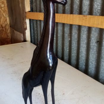Sculpture titled "Ebony girrafe" by Obed Omwange, Original Artwork, Wood
