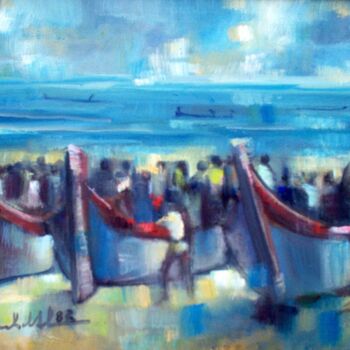 Pintura intitulada "mus026 - Praia de M…" por Luiz Carlos De Andrade Lima, Obras de arte originais, Óleo