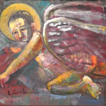 Pintura intitulada "mus030 - Anjo" por Luiz Carlos De Andrade Lima, Obras de arte originais, Óleo