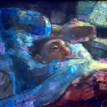 Pintura intitulada "mus034 - Menino dor…" por Luiz Carlos De Andrade Lima, Obras de arte originais