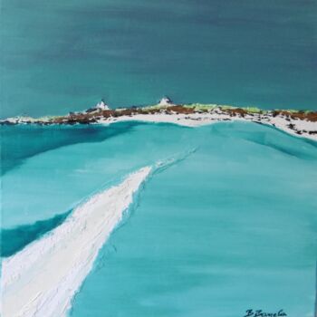 Peinture intitulée "bleu" par Brigitte Barcelo, Œuvre d'art originale, Acrylique