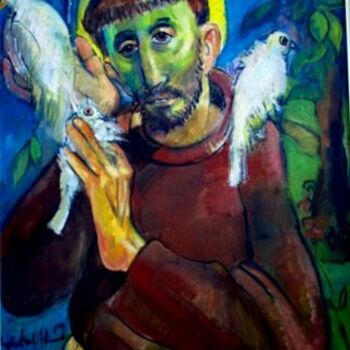 Pintura intitulada "mus039 - São Franci…" por Luiz Carlos De Andrade Lima, Obras de arte originais