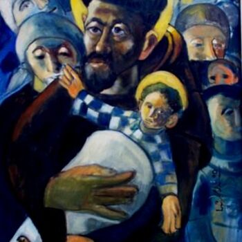 Pintura intitulada "mus040 - Santo Antô…" por Luiz Carlos De Andrade Lima, Obras de arte originais, Óleo