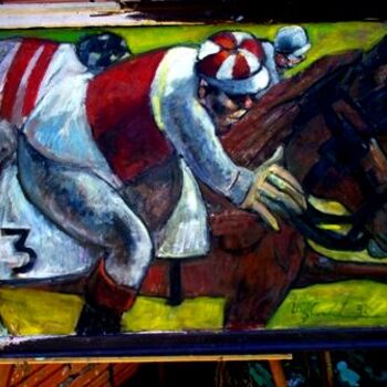 Pintura intitulada "mus049 - A corrida" por Luiz Carlos De Andrade Lima, Obras de arte originais, Óleo