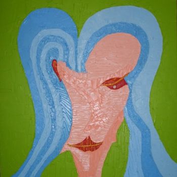 Painting titled "CE COEUR QUI N'EN E…" by Oliverb, Original Artwork, Oil