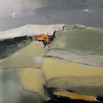 Painting titled "Tout là-haut" by Jean-Michel Roger, Original Artwork, Oil