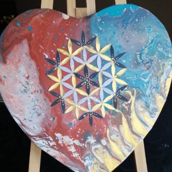 Peinture intitulée "Coeur d'Australie" par Super Sissi Acrylistic, Œuvre d'art originale, Acrylique