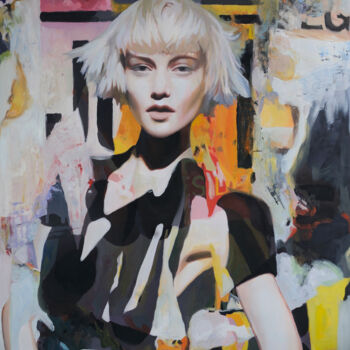 Painting titled "She’s got the look" by Gabriel Cristian Matei, Original Artwork, Oil