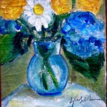 Pintura intitulada "mus054 - Flores" por Luiz Carlos De Andrade Lima, Obras de arte originais, Óleo